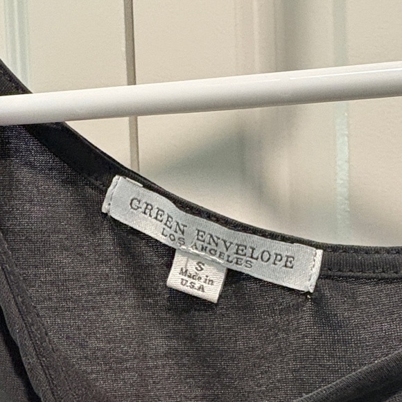 Green Envelope Black Short Sleeve Top - Picture 3 of 4